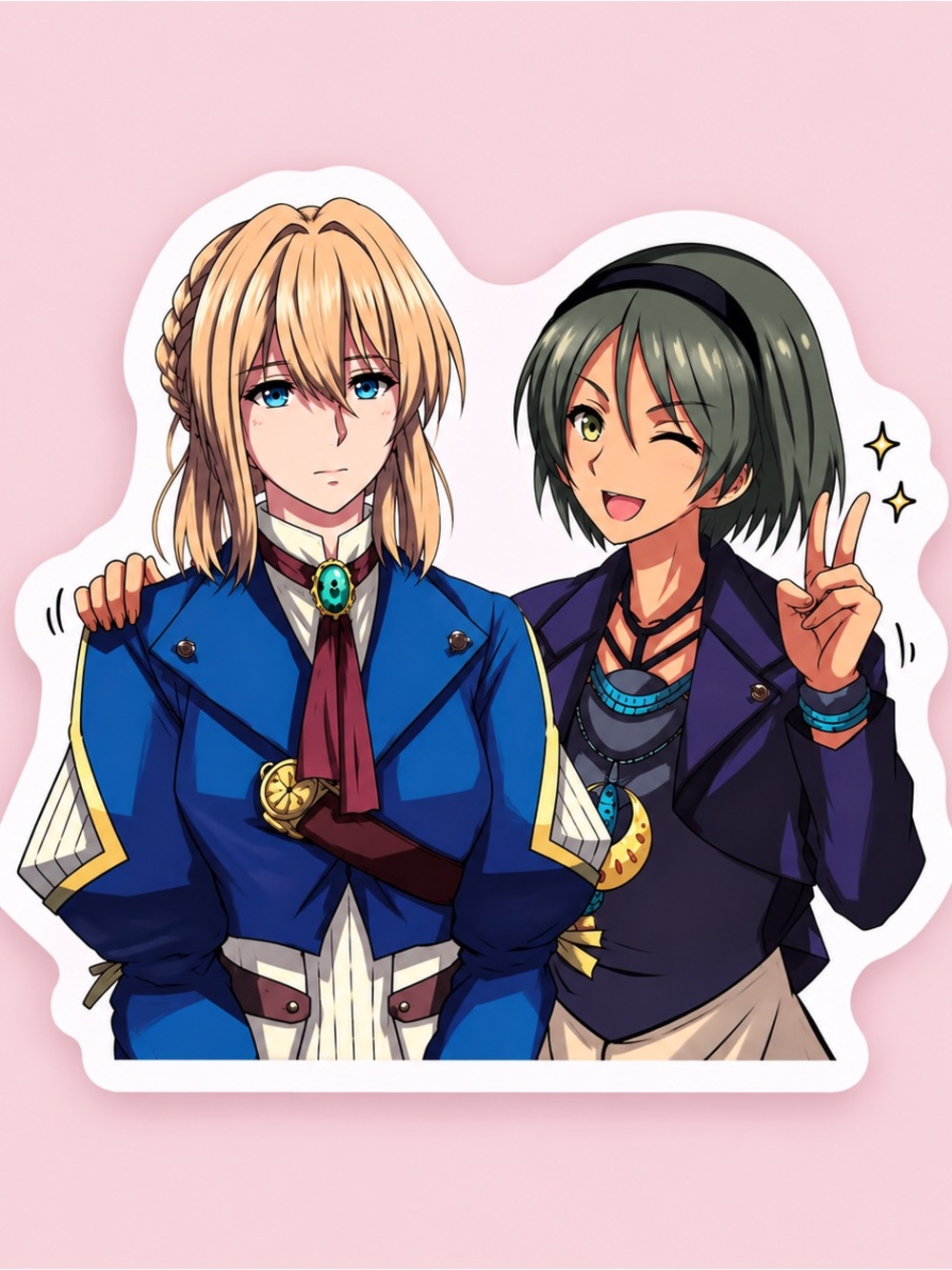 Violet Evergarden & Isabella York | Anime Vinyl Sticker | 5/$10